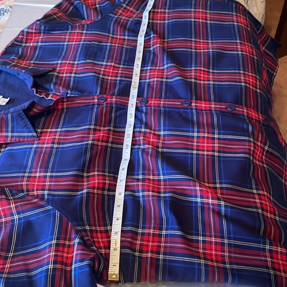 L.L. Bean Plus Size 3X Blue/Red Plaid Fleece Lined Long Sleeve “Shacket” - Picture 4 of 13